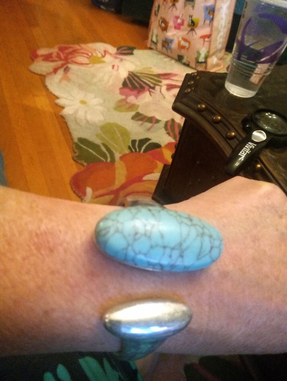 BRACELET, RLM (Robert Lee Morris) SOHO SILVER TURQUOISE Like STONE BRACELET
